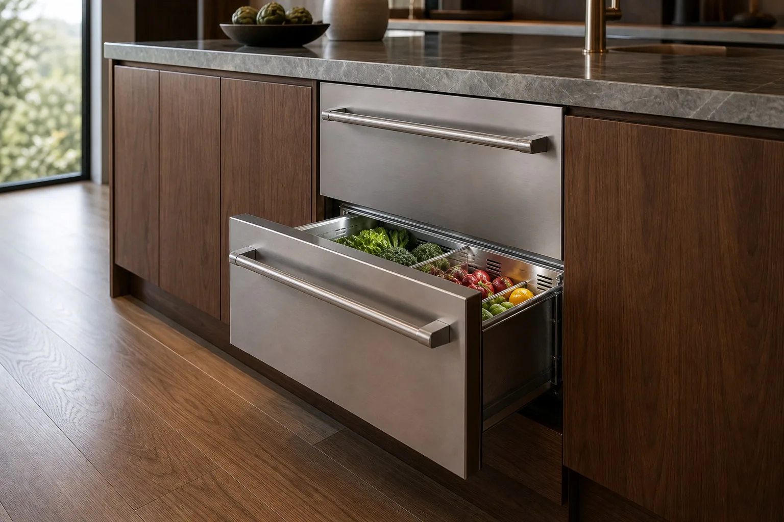 Island drawer units are a common third unit on Round Hill properties.